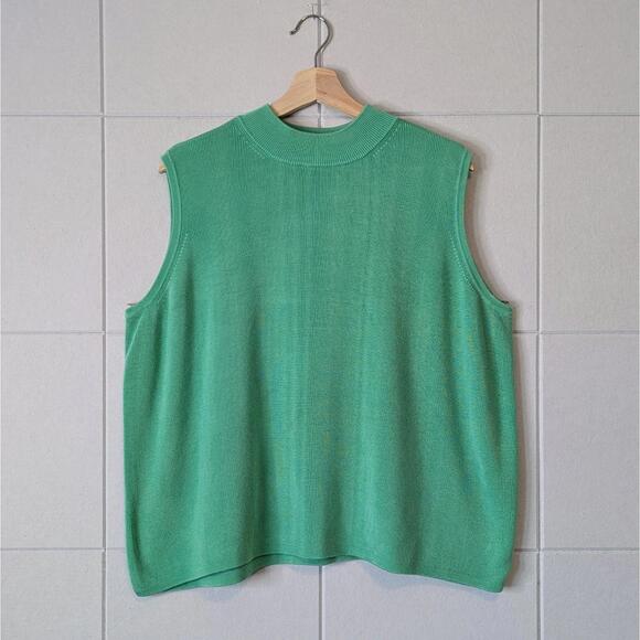 Vintage 90s minimalist boxy fit high neck knit top - Picture 1 of 5